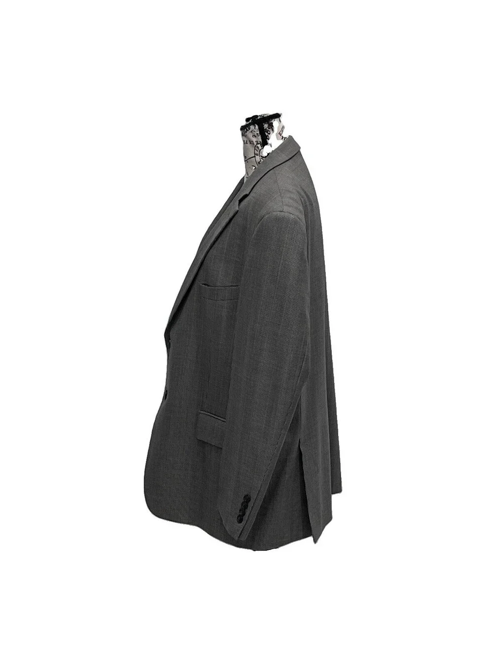 Pronto Uomo Platinum Houndstooth Sport Coat Blazer 48R Black White Purple Wool